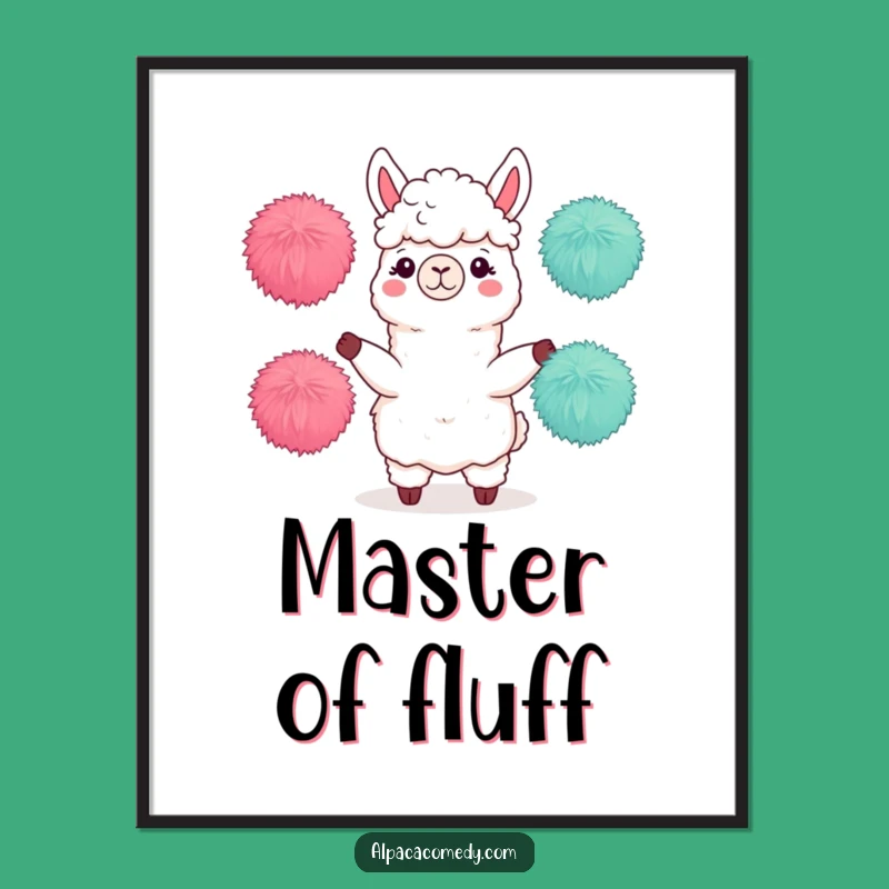 Funny Juggling Alpaca Digital Art - Skillful Llama Character Print