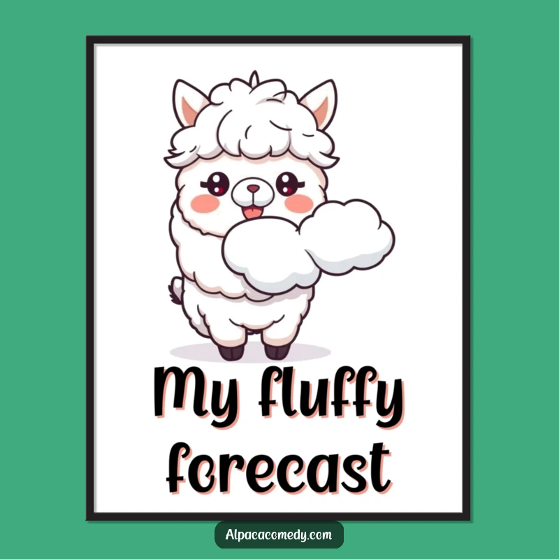 Funny Alpaca Cloud Spitter Digital Art: Printable Alpaca Joy, Unique Funny Gift