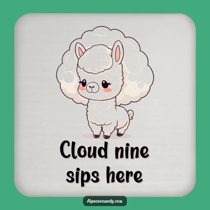 Funny Kawaii Alpaca Cloud Nuzzle Coaster Set: Protect with Dreams!