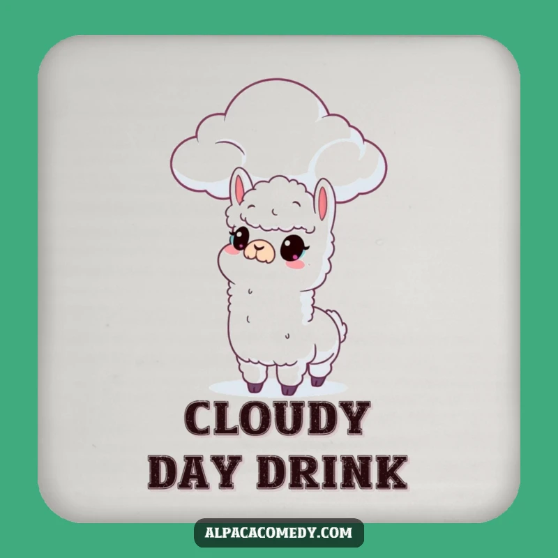 Curious Alpaca Cloud Coaster Set: Protect Surfaces with Whimsy Gift