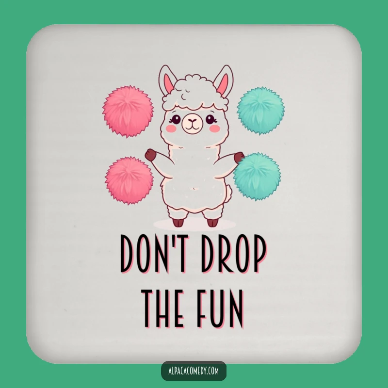 Funny Juggling Alpaca Coaster - Skillful Llama Decor for Tables