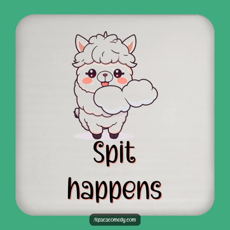Funny Alpaca Cloud Spitter Coaster: Protect Surfaces with Alpaca Humor, Cute Funny Gift