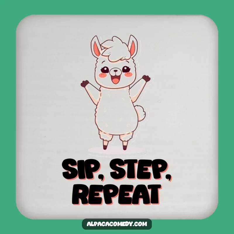 Funny Dancing Alpaca Coaster: Protect Surfaces Joyful Character with Fluffy Mane, Novelty Gift