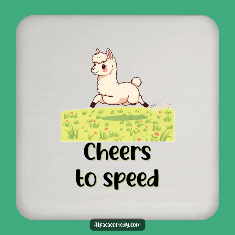 Funny Energetic Alpaca Coaster - Protect Surfaces with Galloping Speed