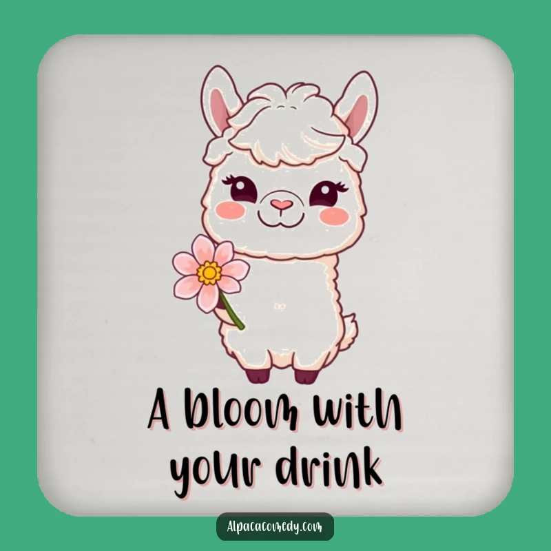 Funny Winking Alpaca Coaster: Gentle Character, Offering Bloom, Novelty Gift