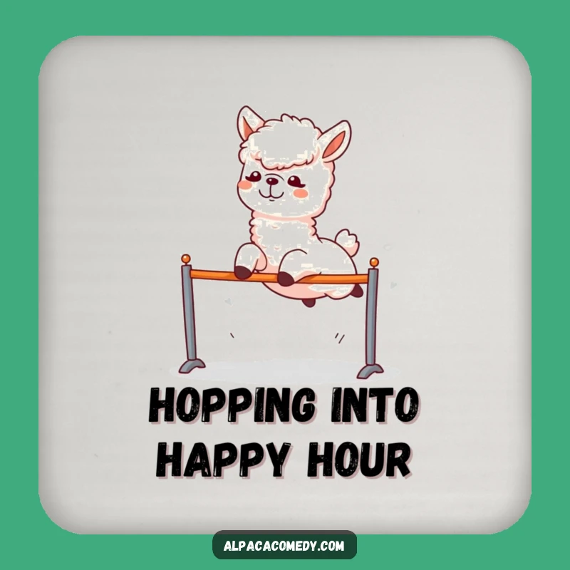 Funny Alpaca Hurdle Coasters - Set of Athletic Drink Protection