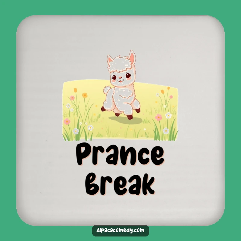 Funny Baby Alpaca Prancing Coaster: Cute Decor, Adorable Funny Gift