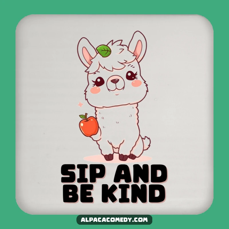 Funny Alpaca Kindness Coaster - Protect Surfaces with a Sweet Gesture Gift