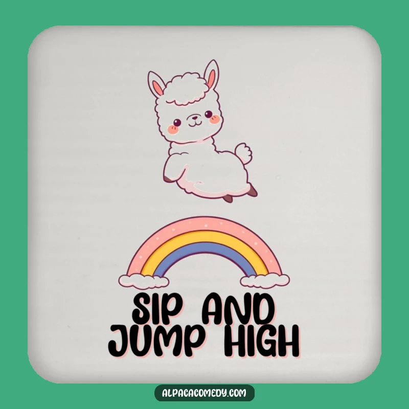 Funny Kawaii Alpaca Rainbow Jump Coaster - Joyful Protection, Cute Humorous Decor