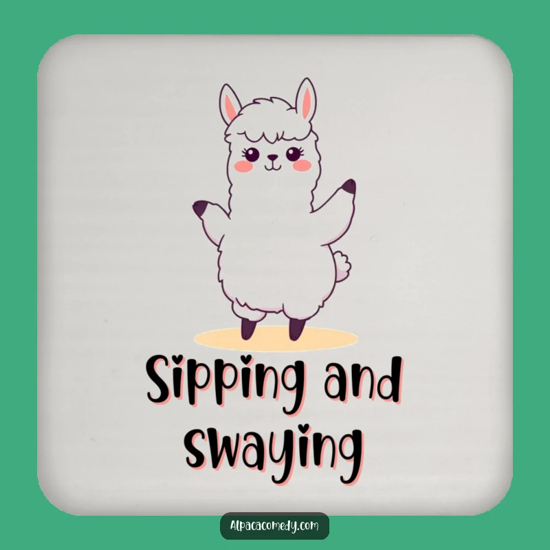 Funny Kawaii Alpaca Dance Coaster - Protect Surfaces with Rhythm