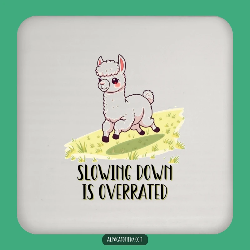 Funny Galloping Alpaca Coaster Set - Windblown Fleece Drink Protection