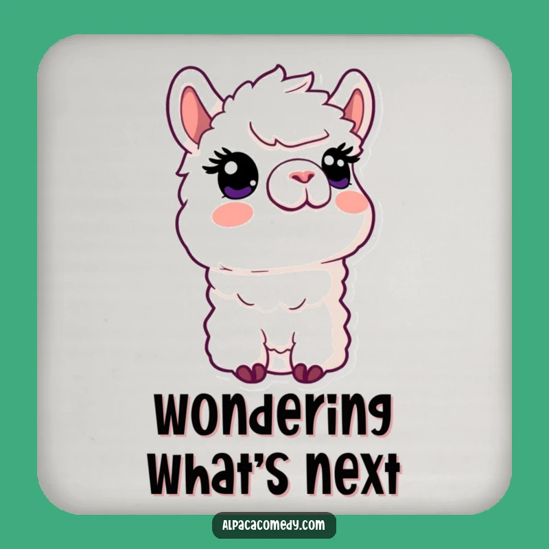 Funny Kawaii Alpaca Drink Coaster, Curious Gaze Protector, Cute & Funny Gift for Tables