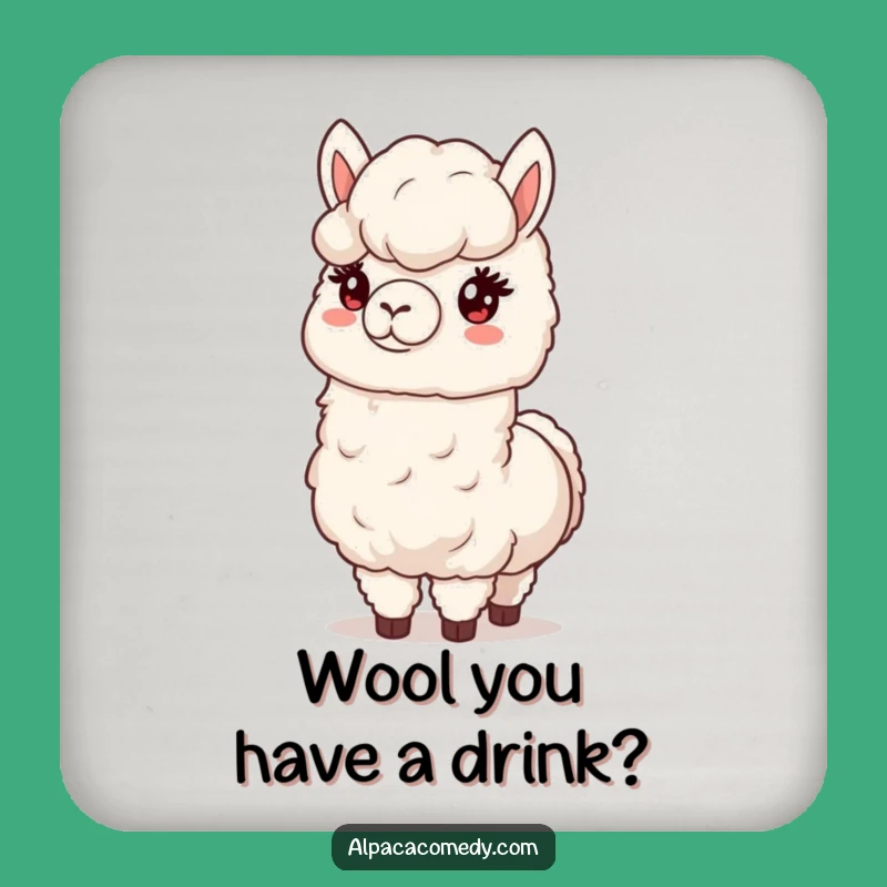 Funny Alpaca Wool Coaster - Protect Surfaces with Soft Humor
