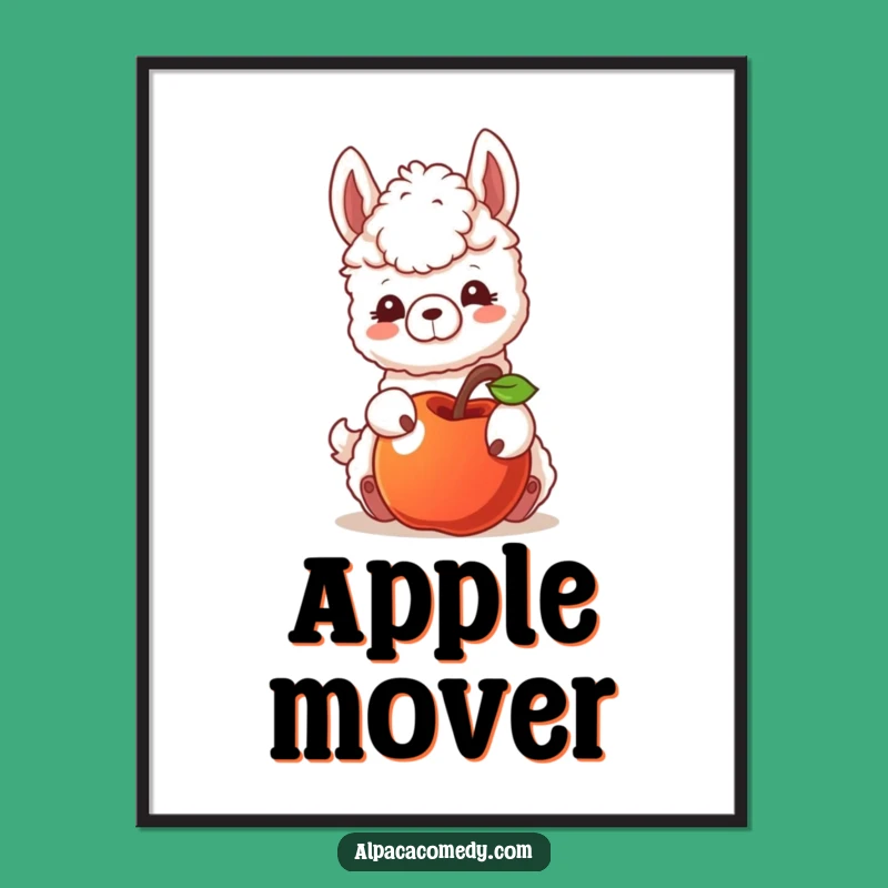 Funny Nudging Alpaca Poster - Curious Llama Wall Art