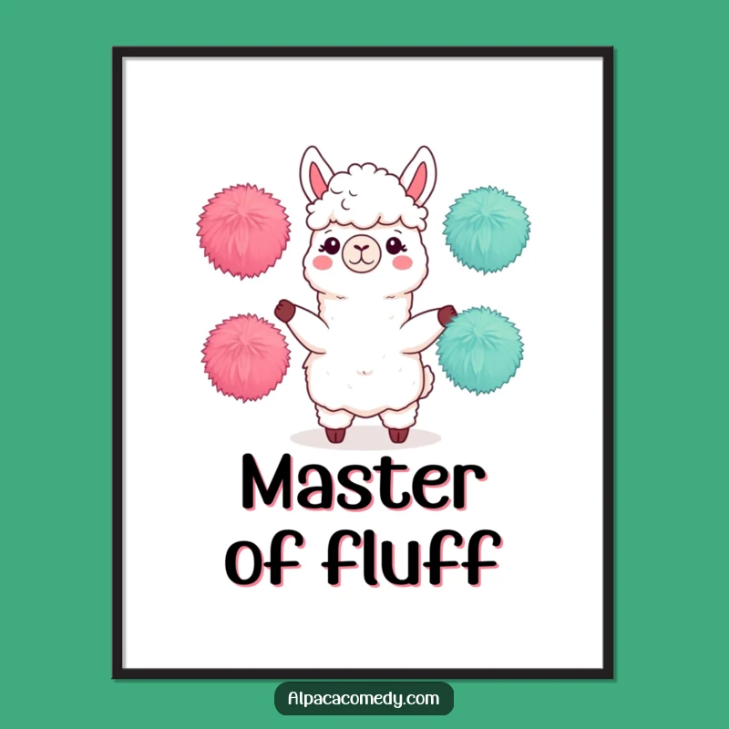 Funny Juggling Alpaca Poster - Skillful Llama Wall Art