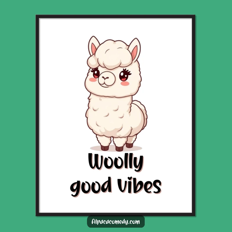 Funny Alpaca Wool Poster - Whimsical & Cozy Wall Art Gift Idea