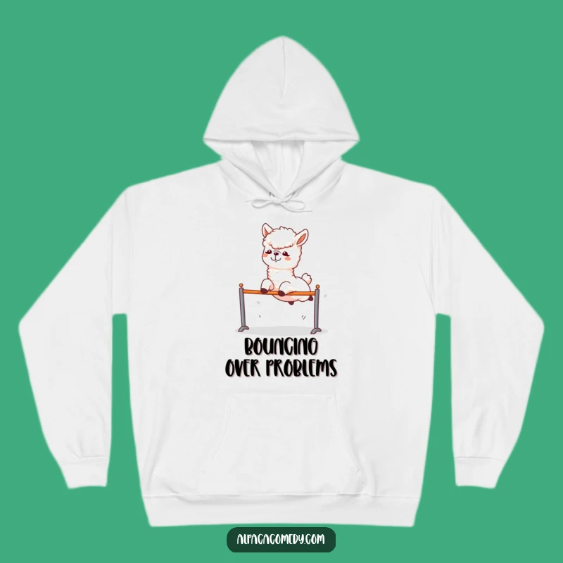 Funny Alpaca Leap Hoodie - Cozy Hurdle Jump Comfort Gift
