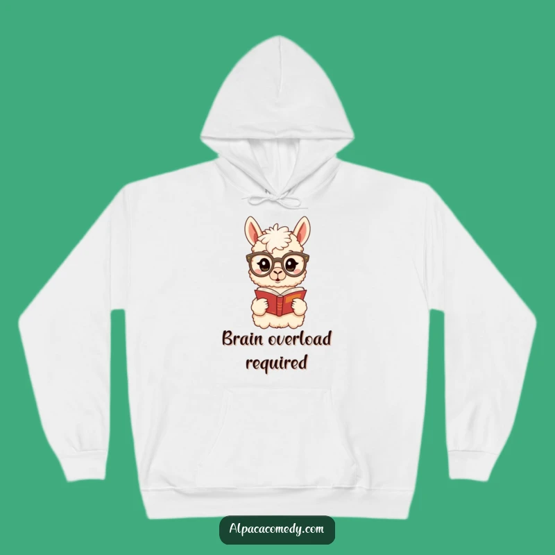 Funny Alpaca Bookworm Hoodie - Cozy Intellectual Fun Gift for All