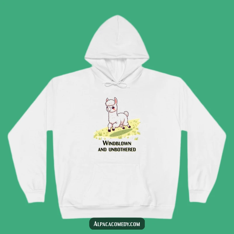 Cozy Funny Galloping Alpaca Hoodie - Windblown Fleece Comfort Gift