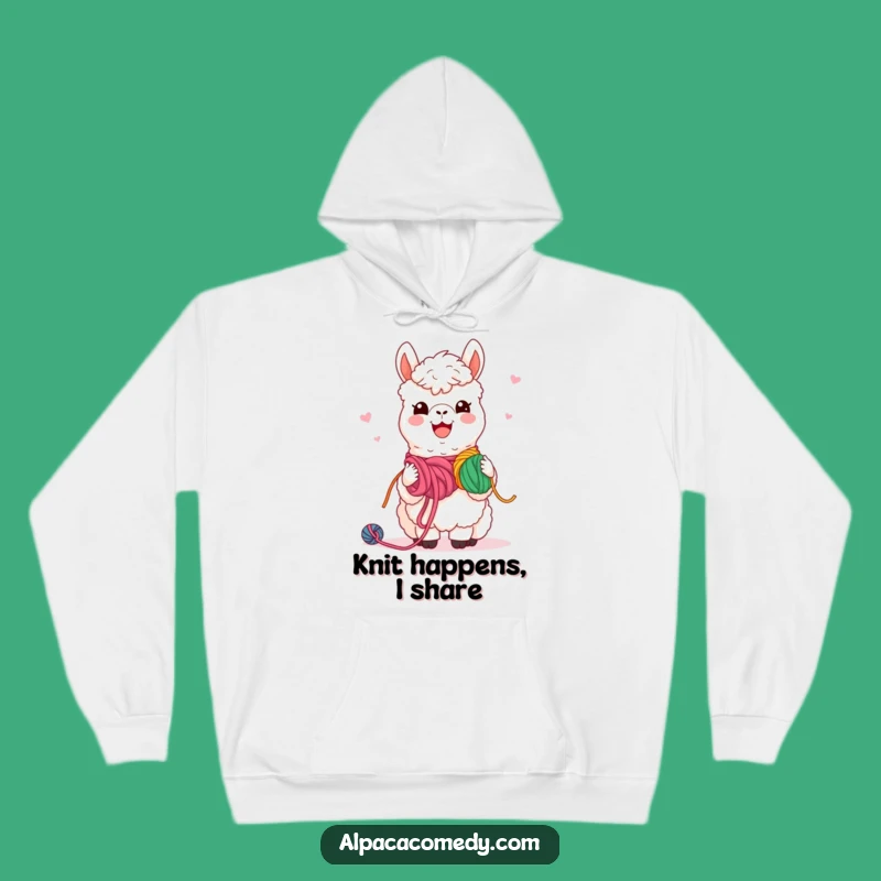Cozy Funny Kawaii Alpaca Yarn Sharing Hoodie: Warmth & Connection!