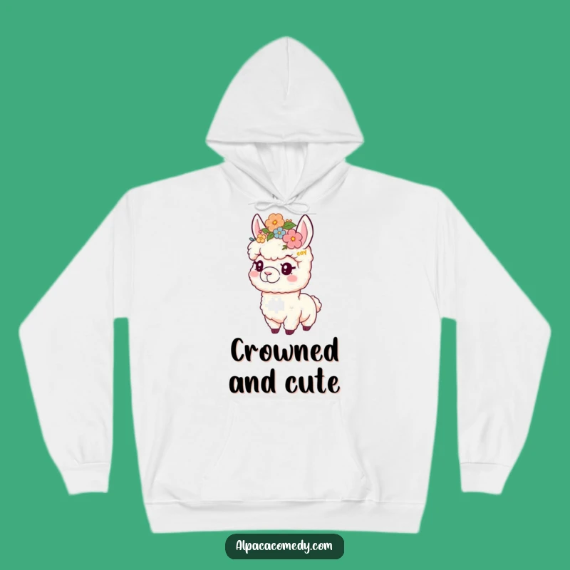 Funny Flower Crown Alpaca Hoodie: Cozy Floral Fun, Wonderful Funny Gift