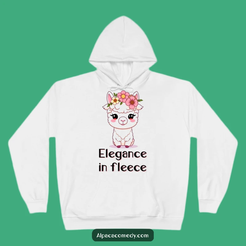 Funny Kawaii Alpaca Cozy Floral Hoodie - Warm & Humorous Gift!