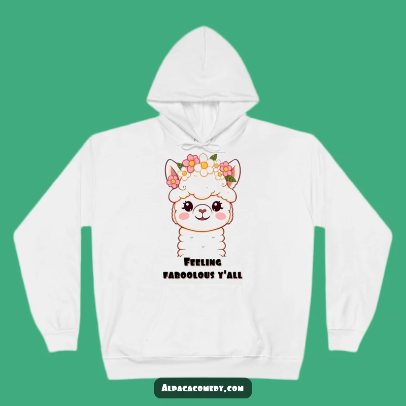Cozy Funny Kawaii Alpaca Flower Crown Hoodie: Snuggle in Style!