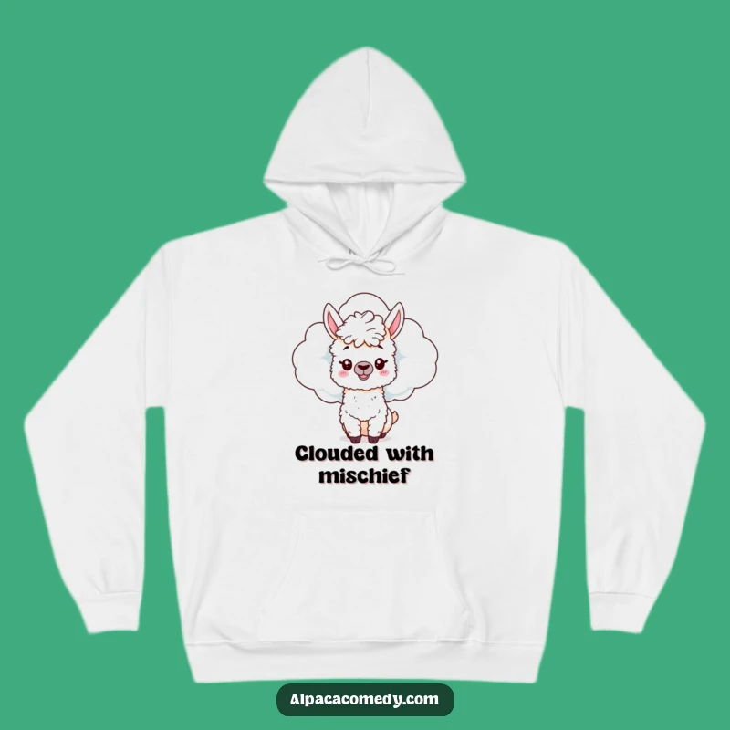 Funny Alpaca Cloud Hoodie - Cozy Hideaway with Mischievous Charm Gift