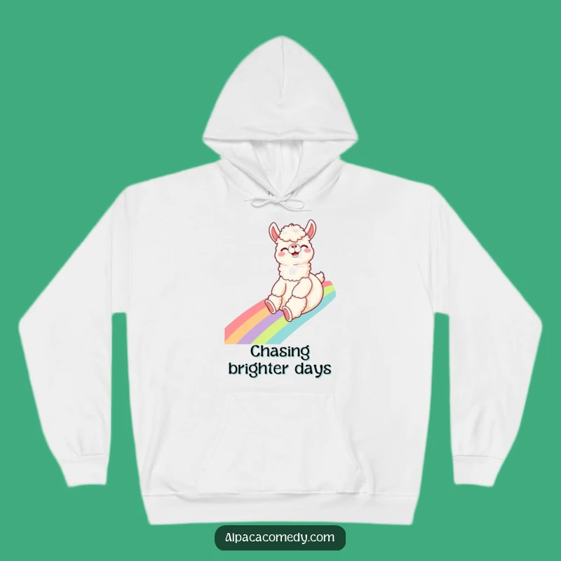 Funny Alpaca Rainbow Slide Hoodie: Cozy Comfort with Giggles Galore