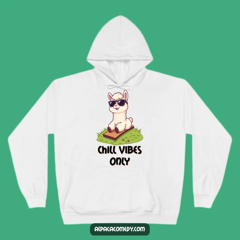 Funny Alpaca Sunglasses Hoodie, Cozy Cool Hill Sliding Alpaca Gift