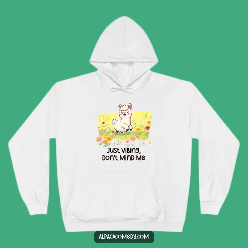 Funny Joyful Alpaca Hoodie - Cozy Wildflower Rolling Delight Gift