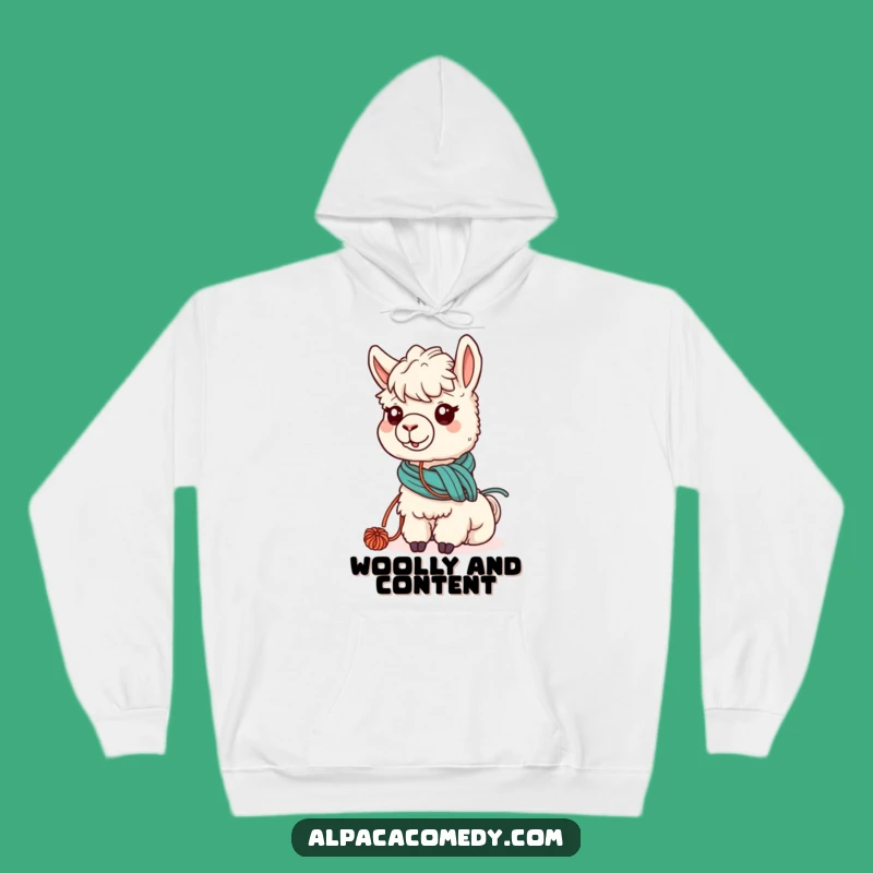 Funny Kawaii Alpaca Yarn Hoodie, Cozy & Cute Grazing Alpaca Gift for Her