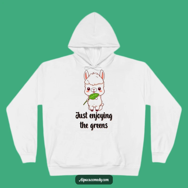 Funny Alpaca Munch Hoodie - Cozy Leaf Eating Comfort Gift