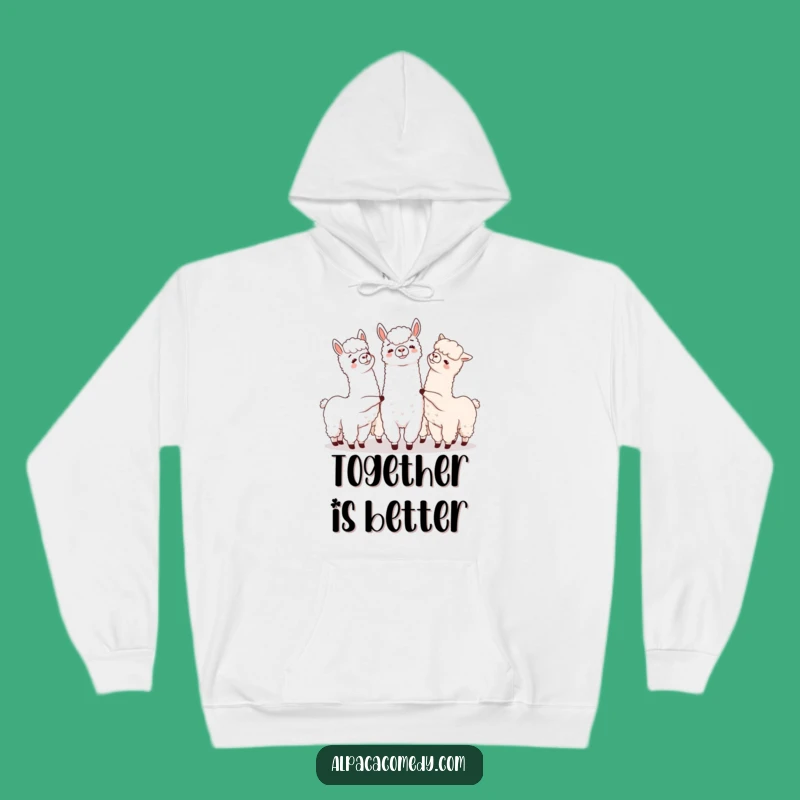Funny Alpaca Nudge Hoodie, Cozy Group Alpaca Gift for Teens