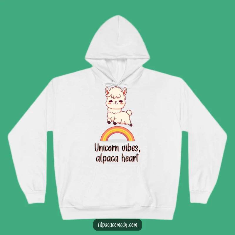 Cozy Funny Kawaii Alpaca Rainbow Leap Hoodie: Snuggle in Style!