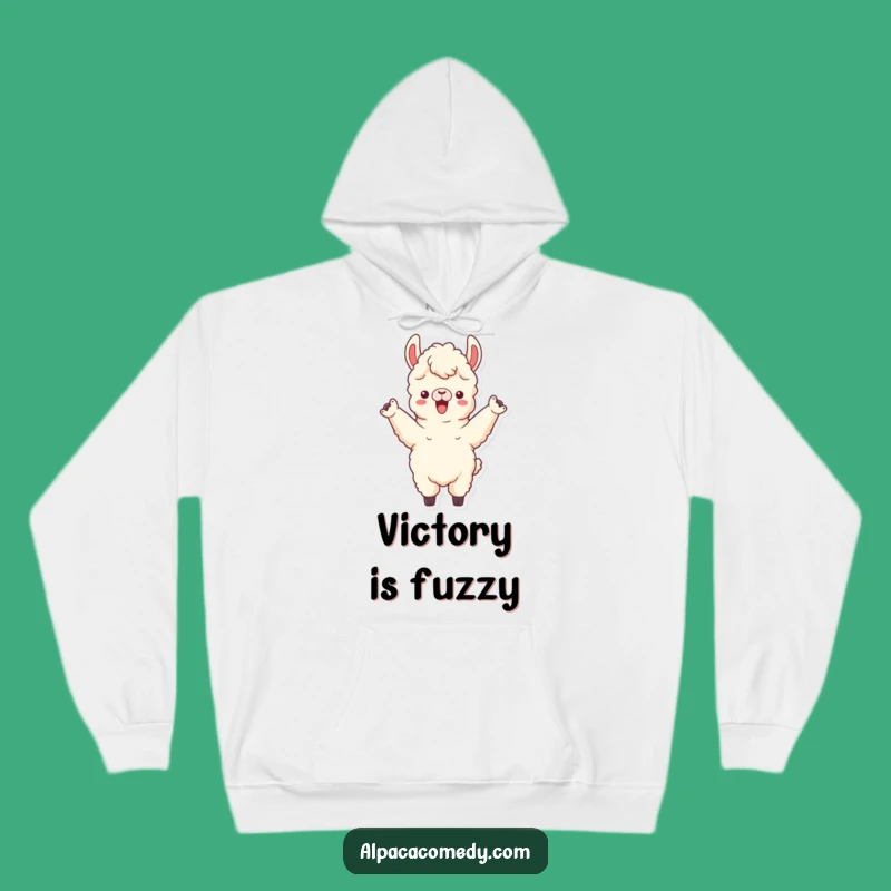 Funny Cheering Alpaca Hoodie - Cozy Llama Character Sweatshirt