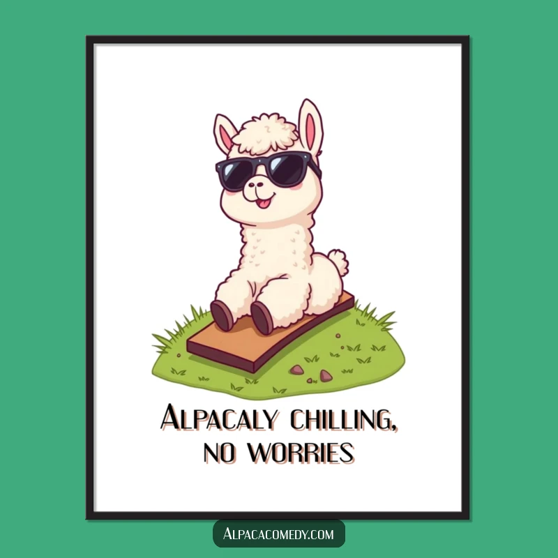 Free Printable Alpaca Wall Art: Cool Sunglasses Alpaca for Chill Downloadable Decor
