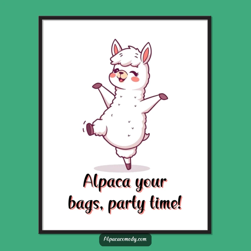 Funny Free Printable Alpaca Wall Art: Joyful Dancer, Downloadable Home Decor