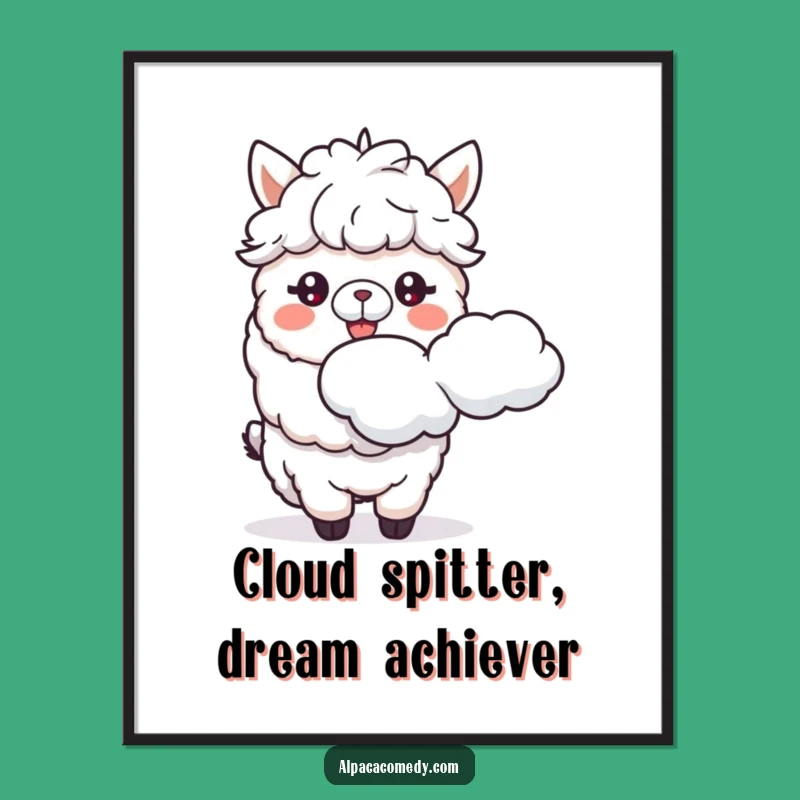 Funny Free Printable Alpaca Wall Art: Spitting Clouds, Quirky Home Decor Download!