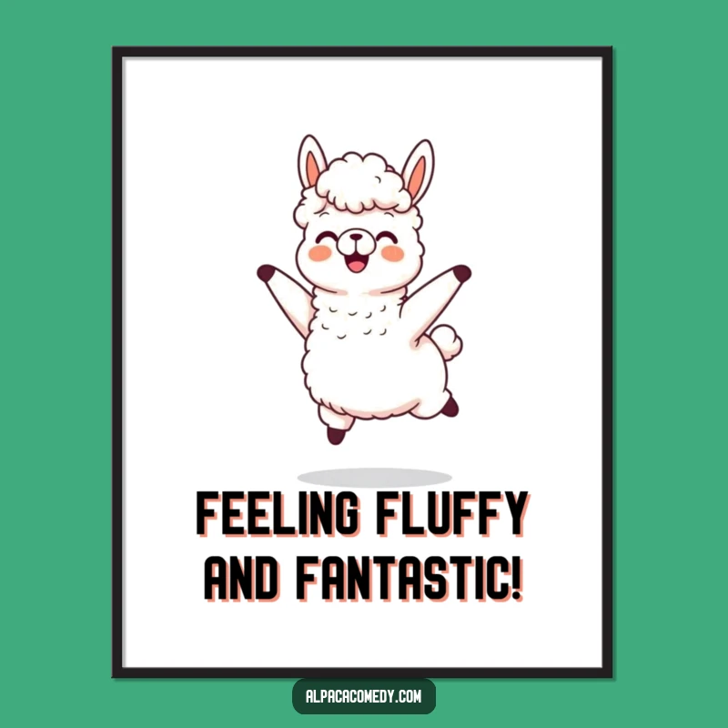 Free Printable Alpaca Wall Art: Joyful Jumping Alpaca for Dynamic Downloadable Decor