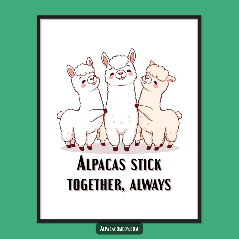 Free Printable Alpaca Wall Art: Nudging Alpacas for Playful Downloadable Decor