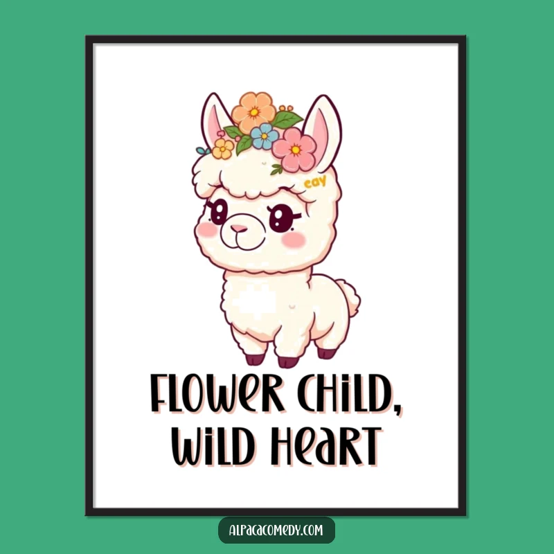 Free Printable Flower Crown Alpaca Wall Art: Playful Charm, Floral Decor!