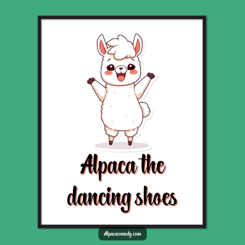 Free Printable Wall Art: Dancing Alpaca Vibes - Funny Humorous Downloadable Decor