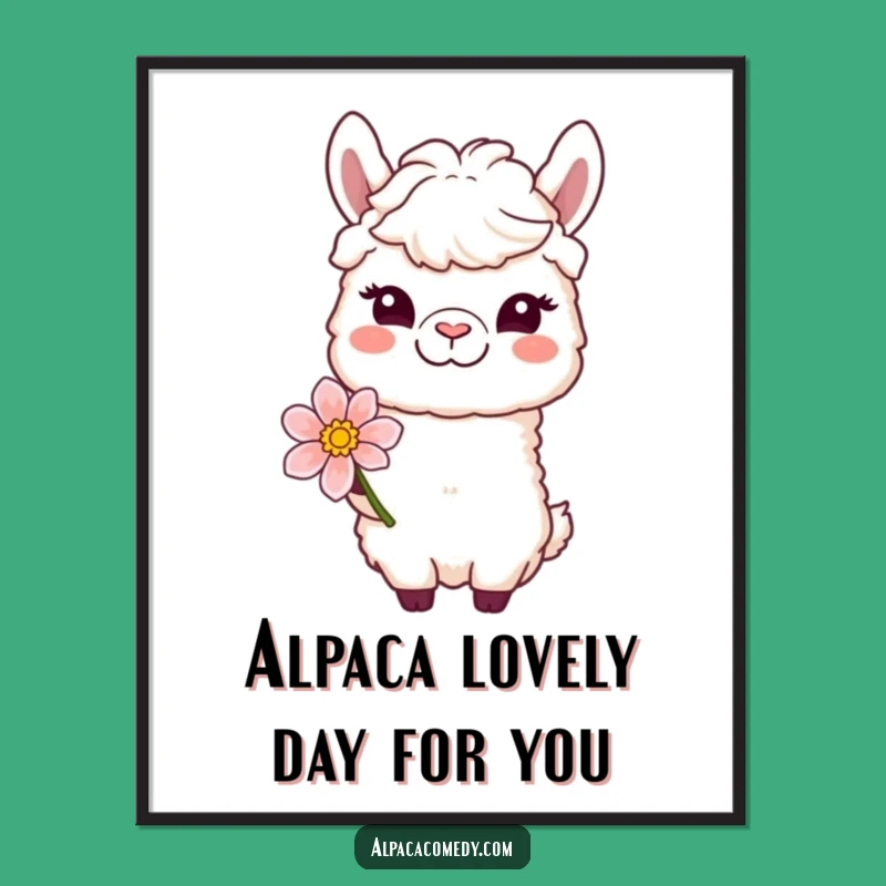 Free Printable Wall Art: Winking Alpaca Charm - Funny Humorous Downloadable Decor