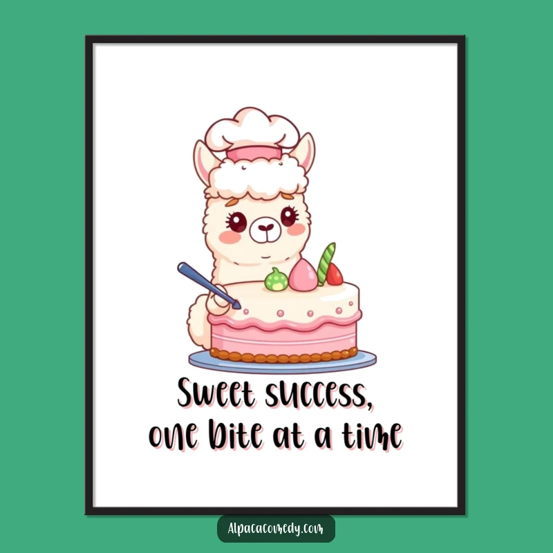 Funny Chef Alpaca Wall Art: Free Printable, Whimsical Downloadable Decor