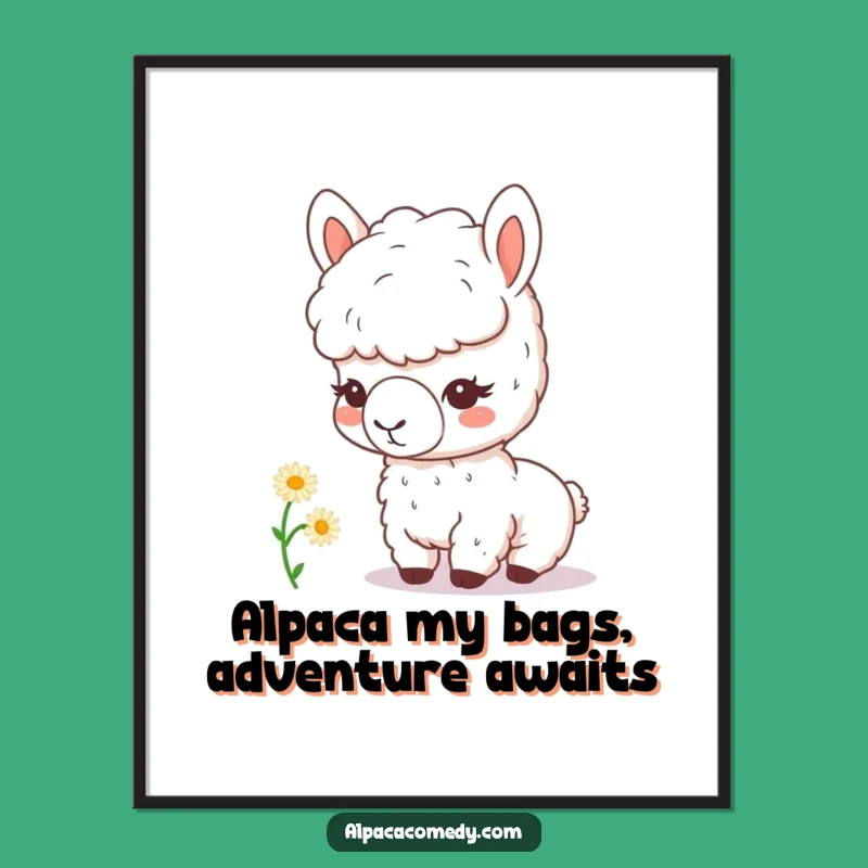 Funny Free Printable Alpaca Wall Art - Kawaii Daisy Inspector