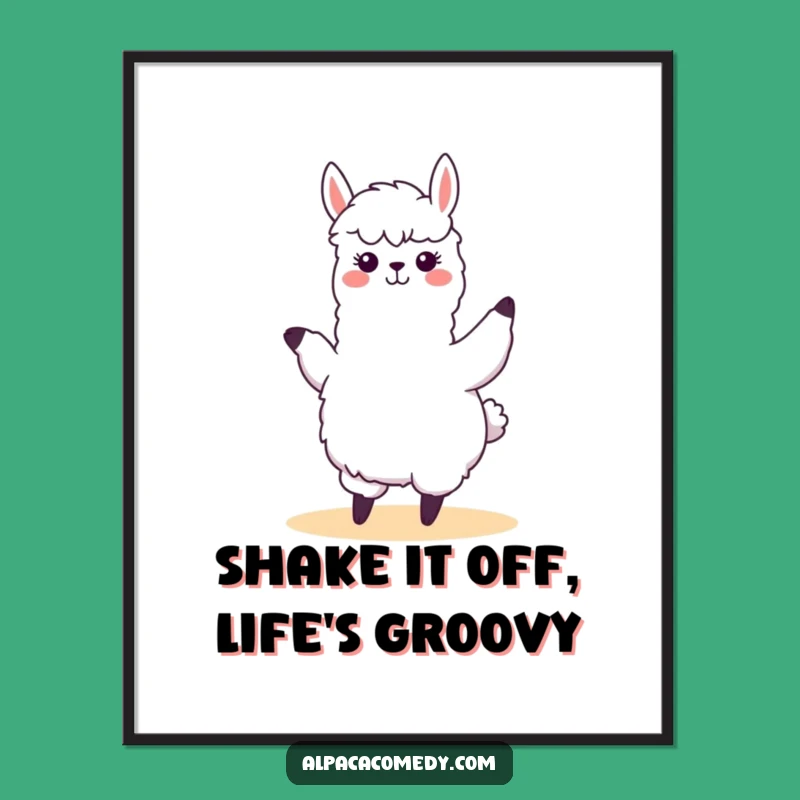 Funny Free Printable Alpaca Wall Art - Silly Dance