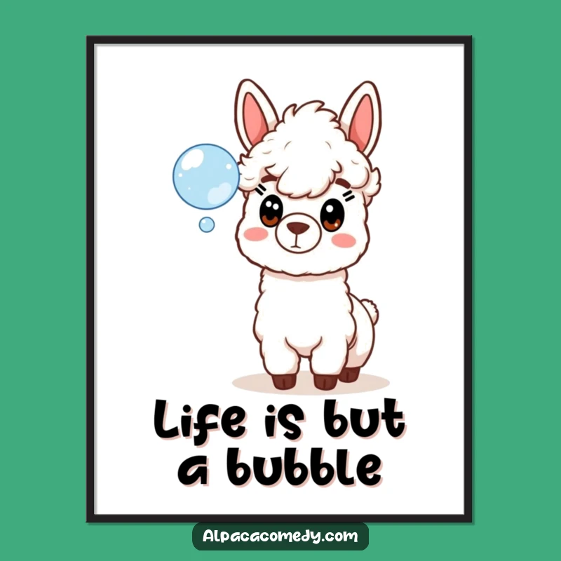 Funny Free Printable Alpaca Wall Art: Surprised Llama Bubble Decor Downloadable Art