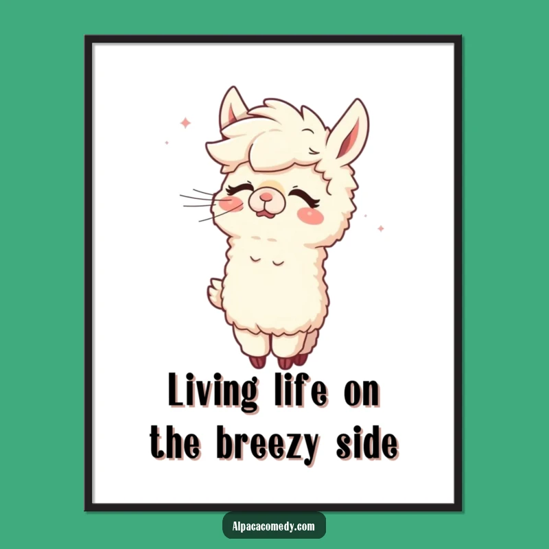 Funny Free Printable Alpaca Wall Art: Giggling In The Wind