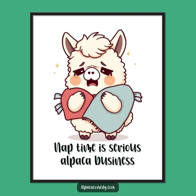 Free Printable Wall Art: Tired Alpaca Yawning, Cozy Funny Downloadable Decor!